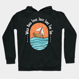 Vintage sea ship illustration Hoodie